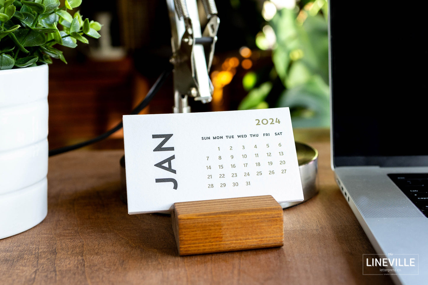 2024 Minimal Letterpress Desk Calendar