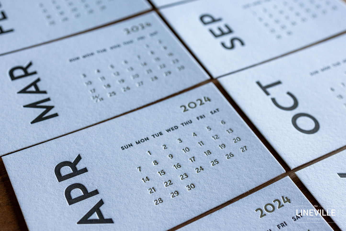 2024 Minimal Letterpress Desk Calendar