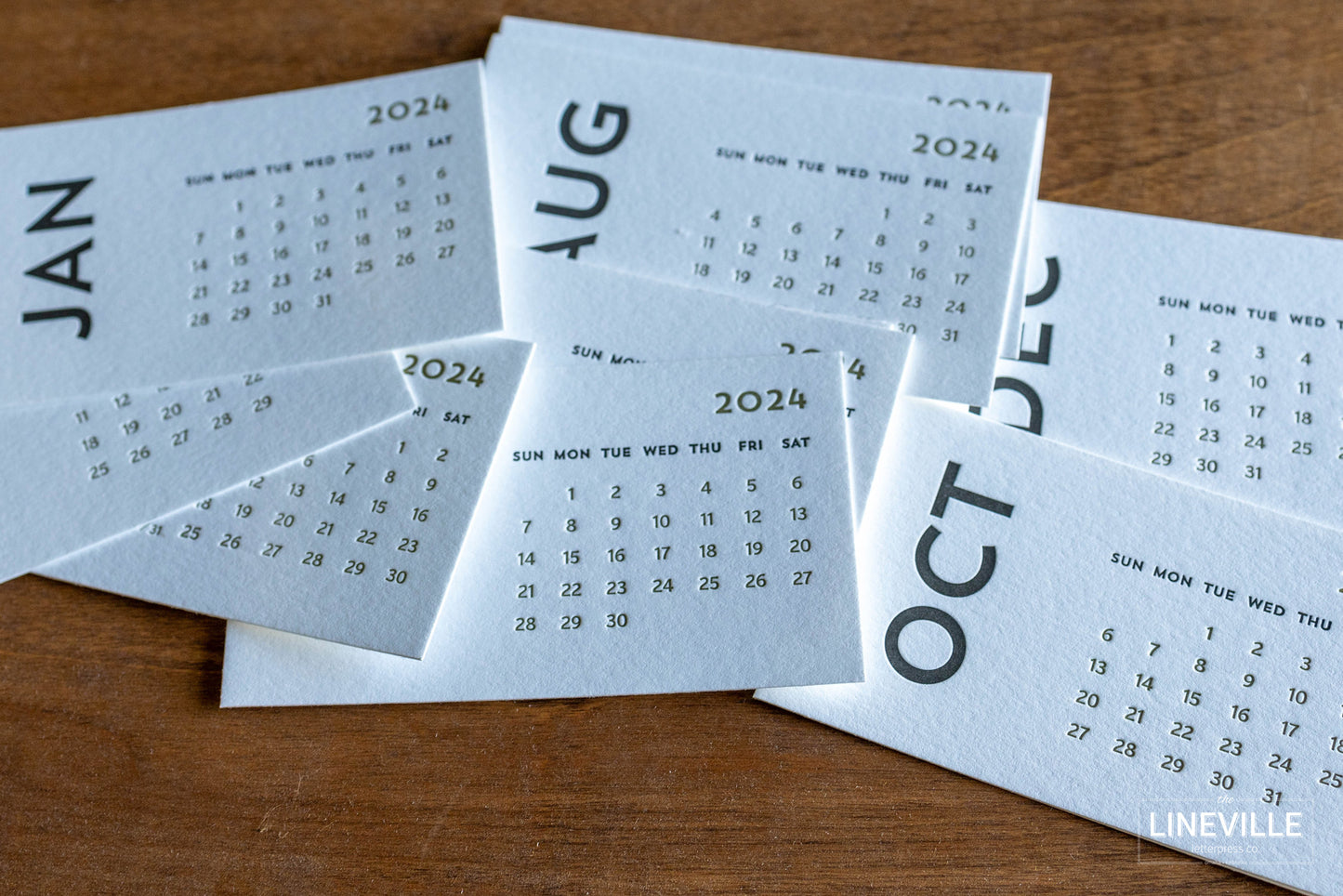 2024 Minimal Letterpress Desk Calendar