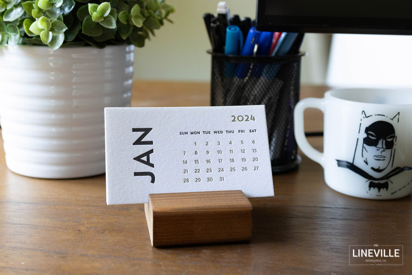 2024 Minimal Letterpress Desk Calendar