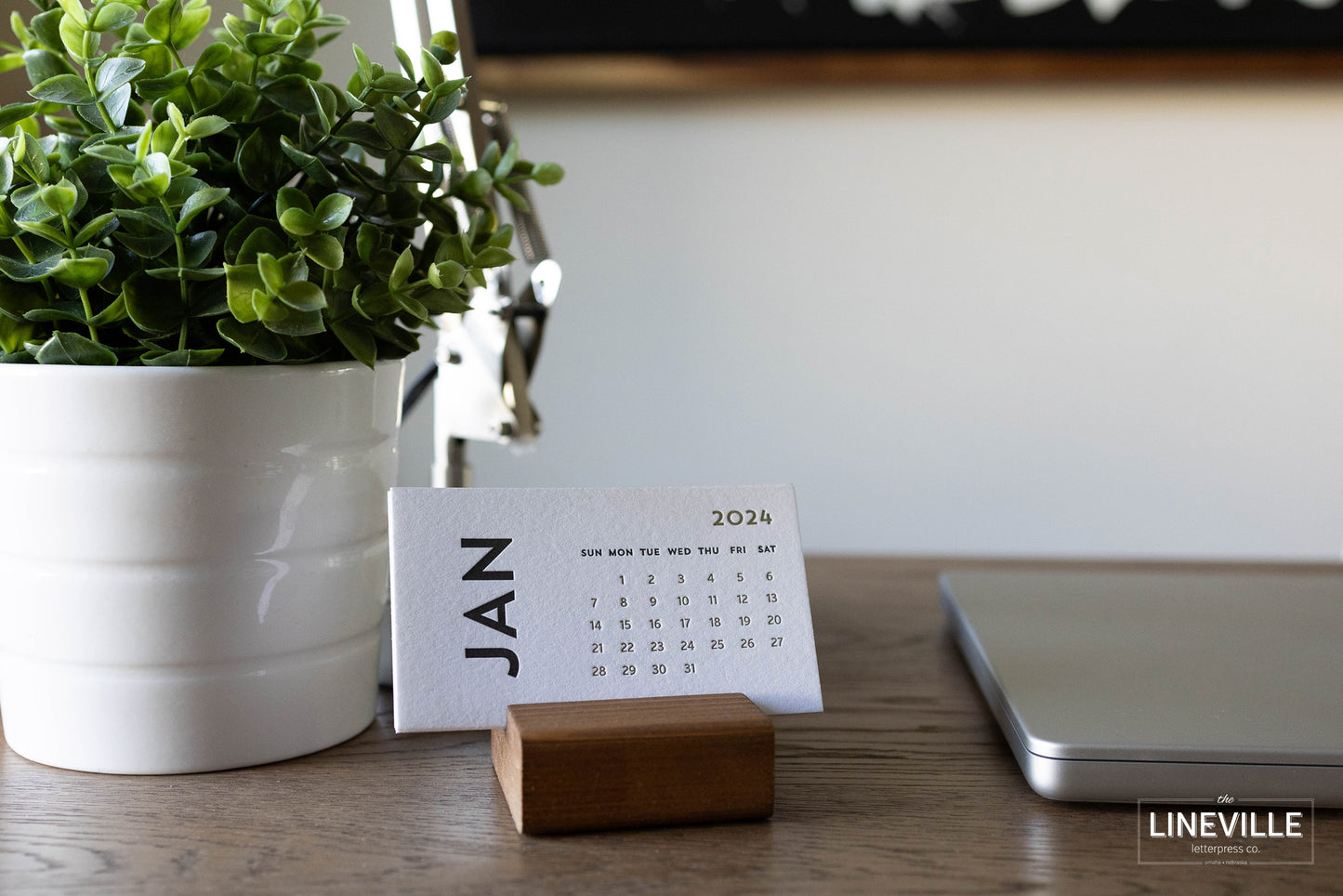 2024 Minimal Letterpress Desk Calendar