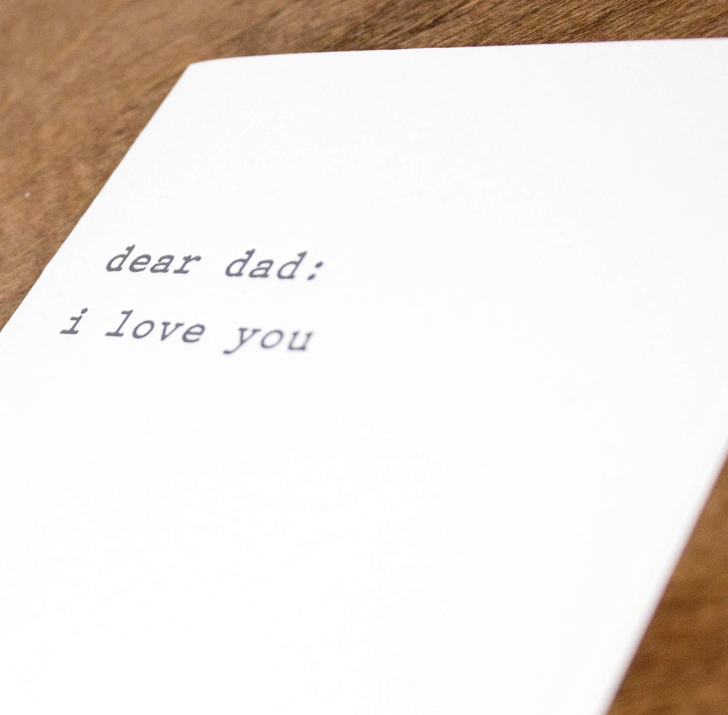 Dear Mom/Dear Dad: I love You Letterpress Greeting Card