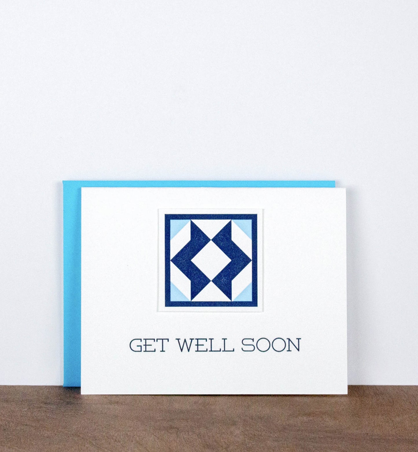 Get Well Soon Quilt Letterpress Greeting Card