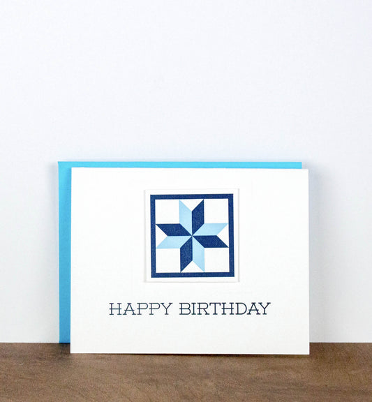 Happy Birthday Quilt Letterpress Greeting Card