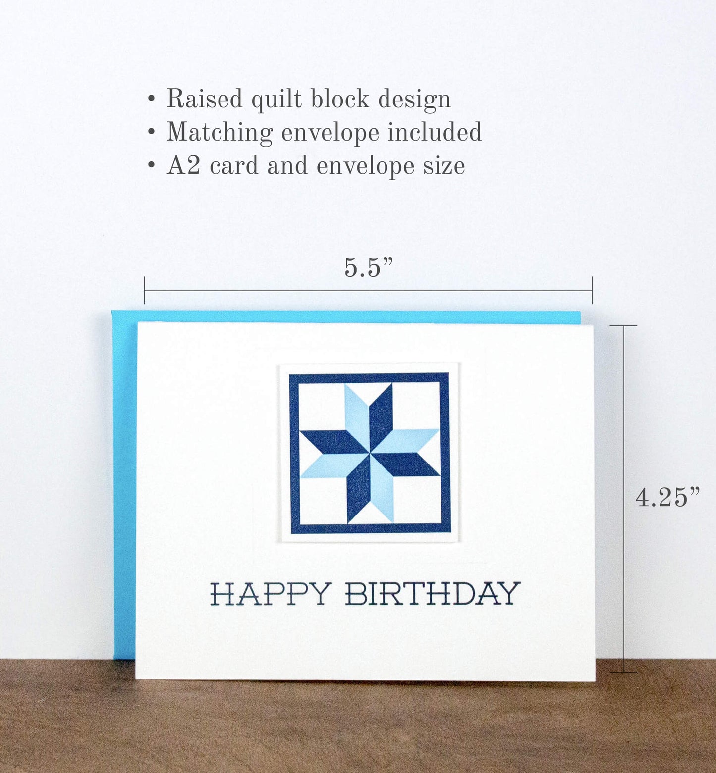 Happy Birthday Quilt Letterpress Greeting Card
