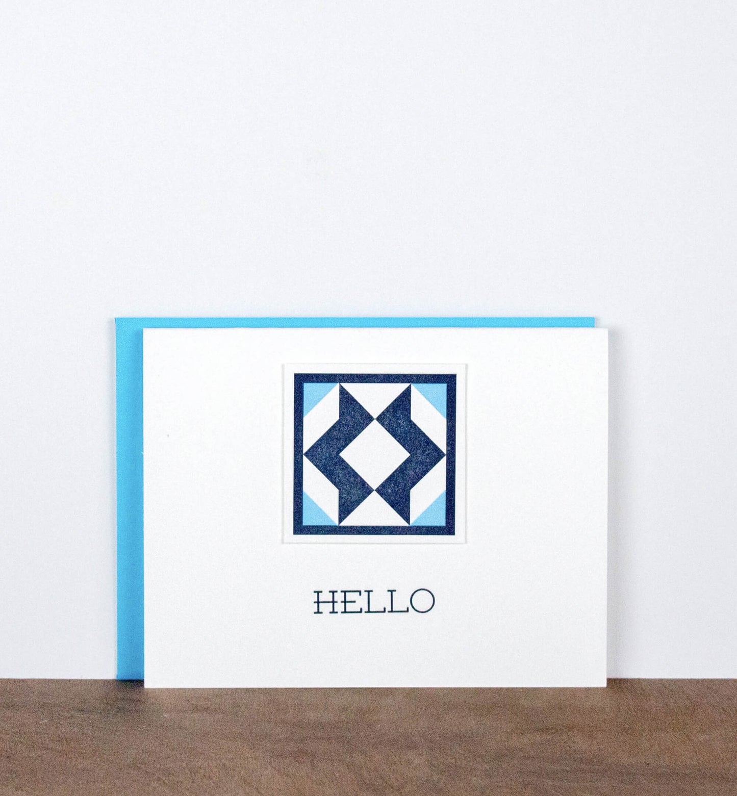Hello Quilt Letterpress Greeting Card