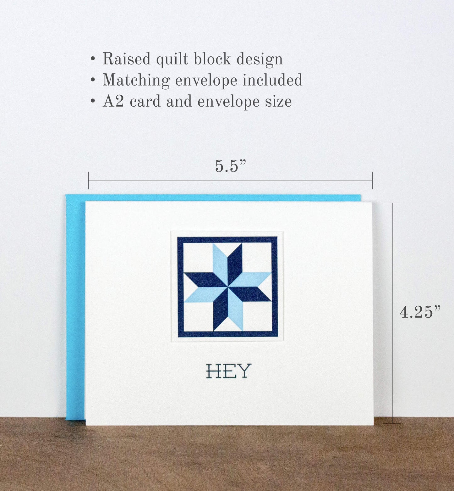 Hey Quilt Letterpress Greeting Card