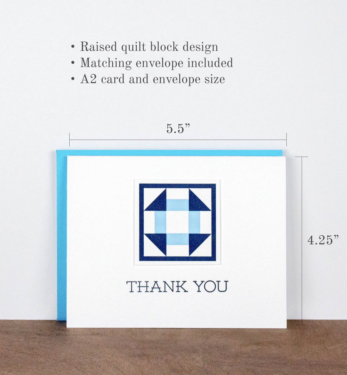 Thank You Quilt Letterpress Greeting Card