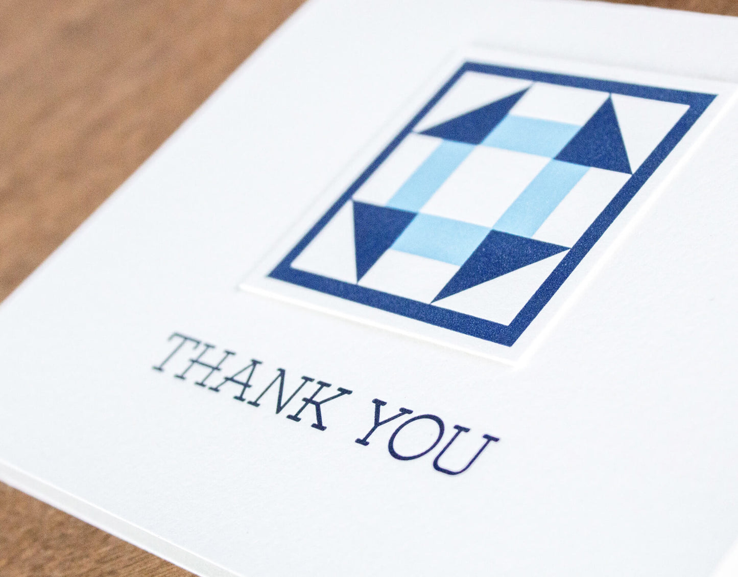 Thank You Quilt Letterpress Greeting Card