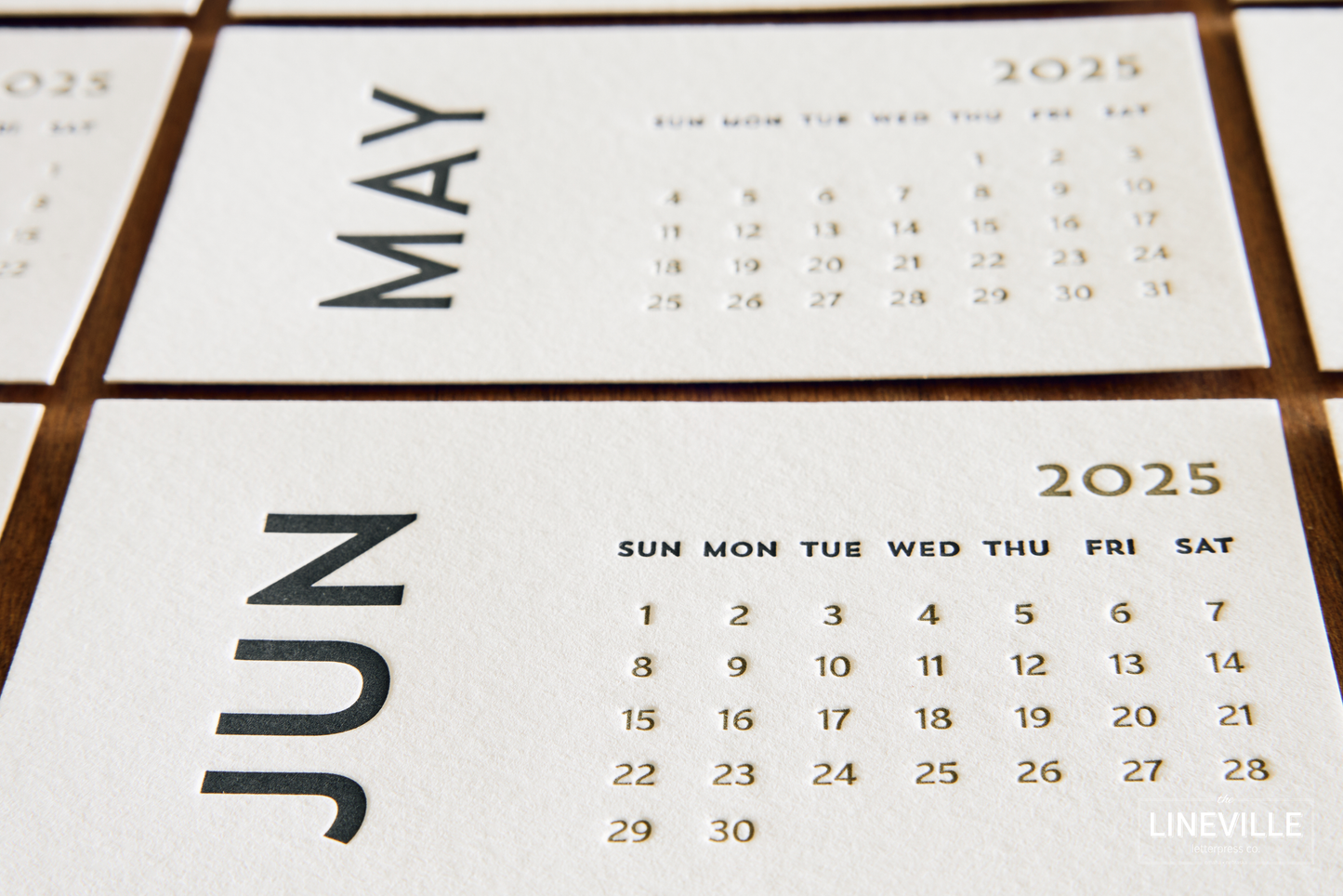 2025 Minimal Letterpress Desk Calendar