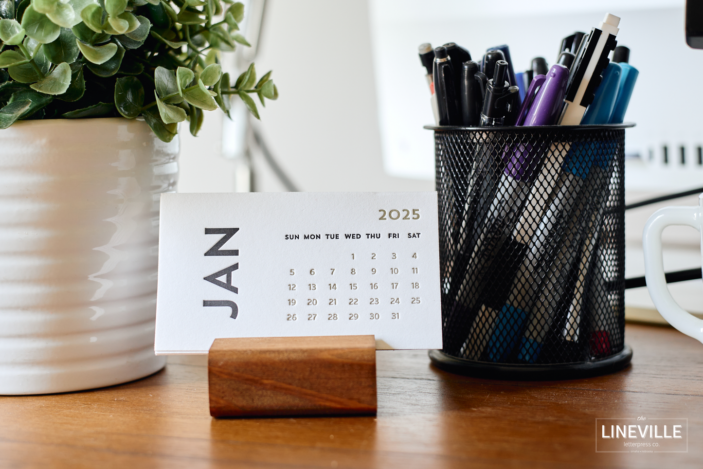 2025 Minimal Letterpress Desk Calendar