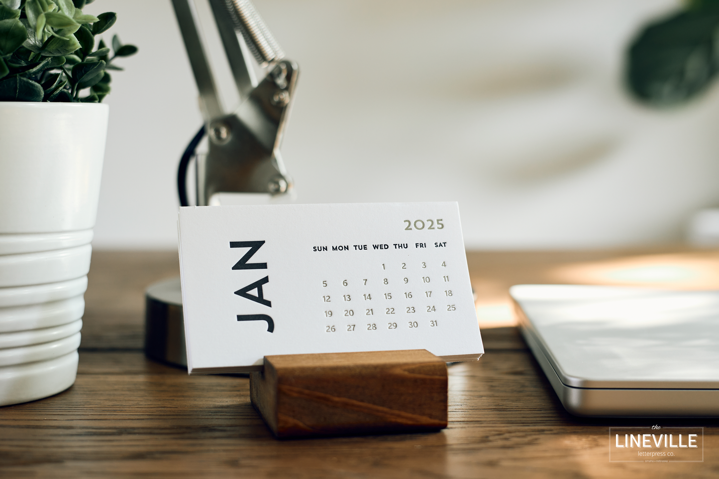 2025 Minimal Letterpress Desk Calendar