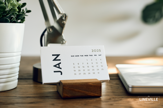 2025 Minimal Letterpress Desk Calendar