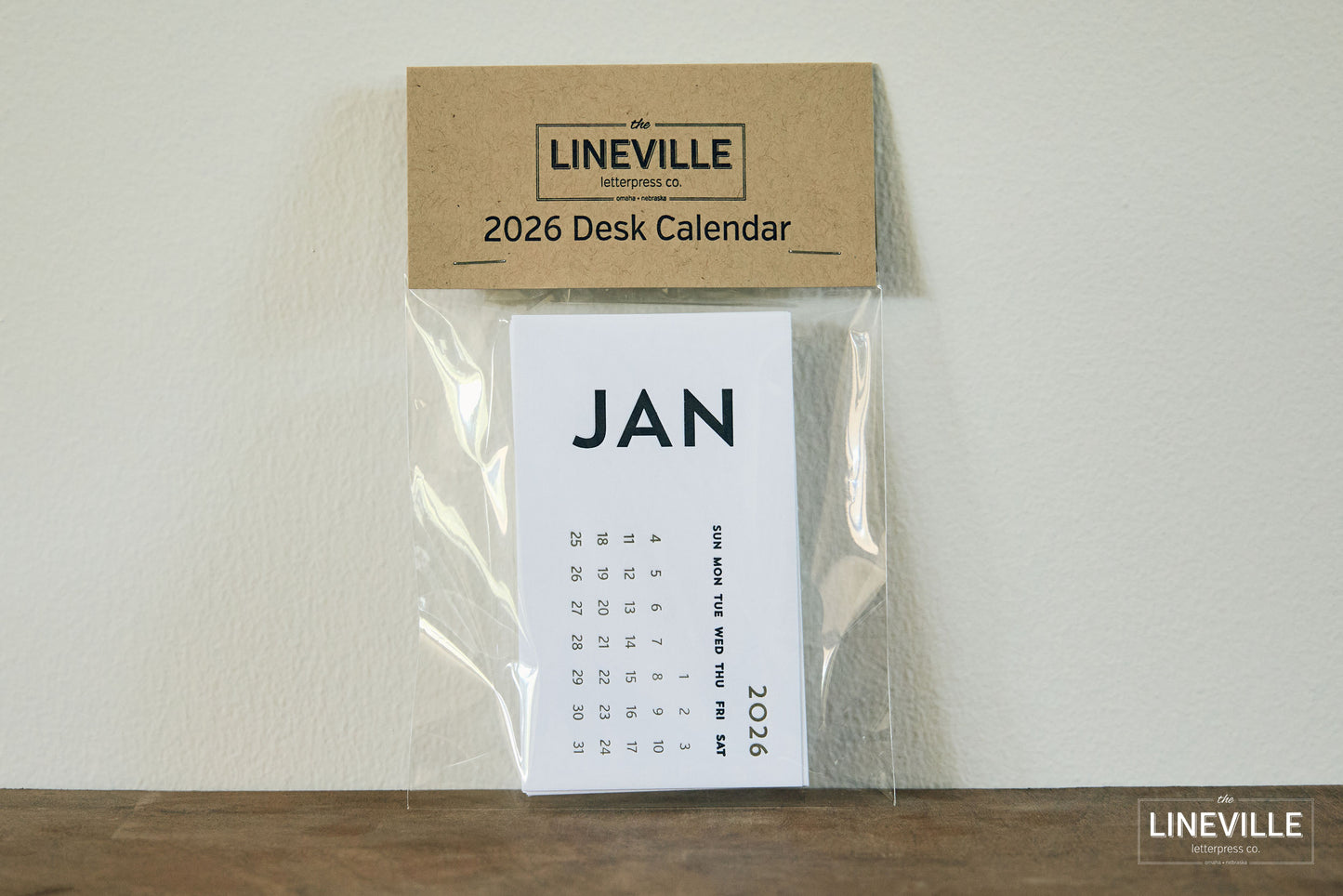 2026 Minimal Letterpress Desk Calendar
