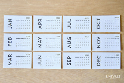 2027 Minimal Letterpress Desk Calendar