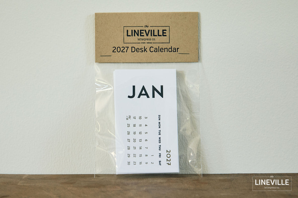 2027 Minimal Letterpress Desk Calendar