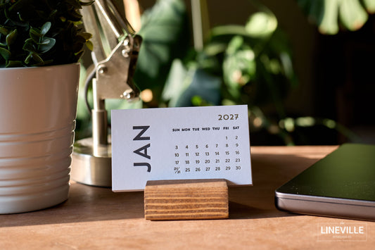 2027 Minimal Letterpress Desk Calendar