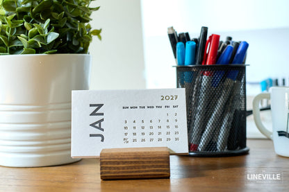 2027 Minimal Letterpress Desk Calendar