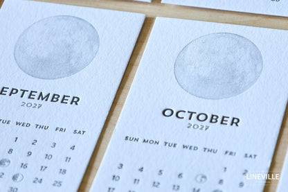 2027 Letterpress Moon Phase Desk Calendar