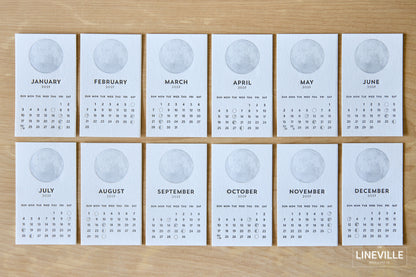 2027 Letterpress Moon Phase Desk Calendar