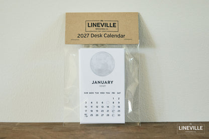 2027 Letterpress Moon Phase Desk Calendar