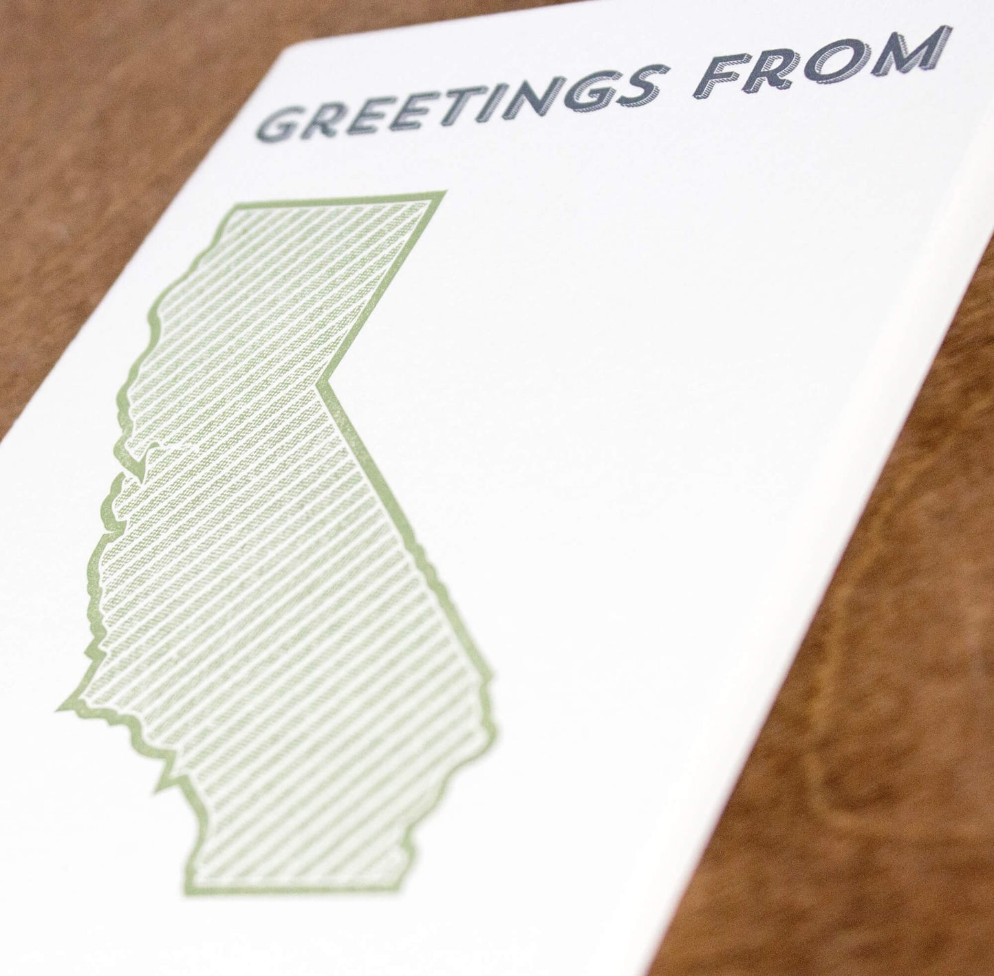 Greetings from Your State Letterpress Greeting Card