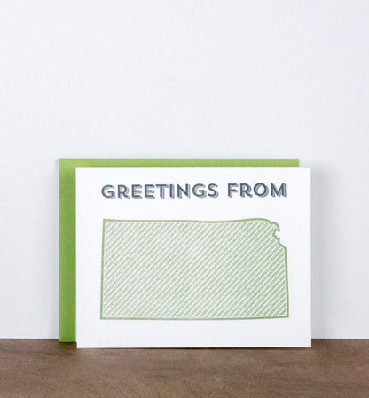 Greetings from Your State Letterpress Greeting Card