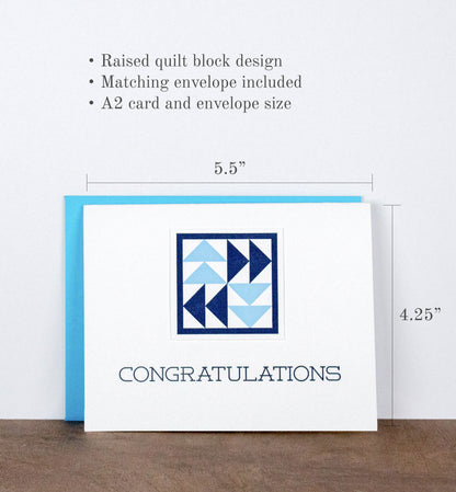 Congratulations Quilt Letterpress Greeting Card