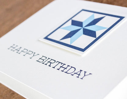 Happy Birthday Quilt Letterpress Greeting Card