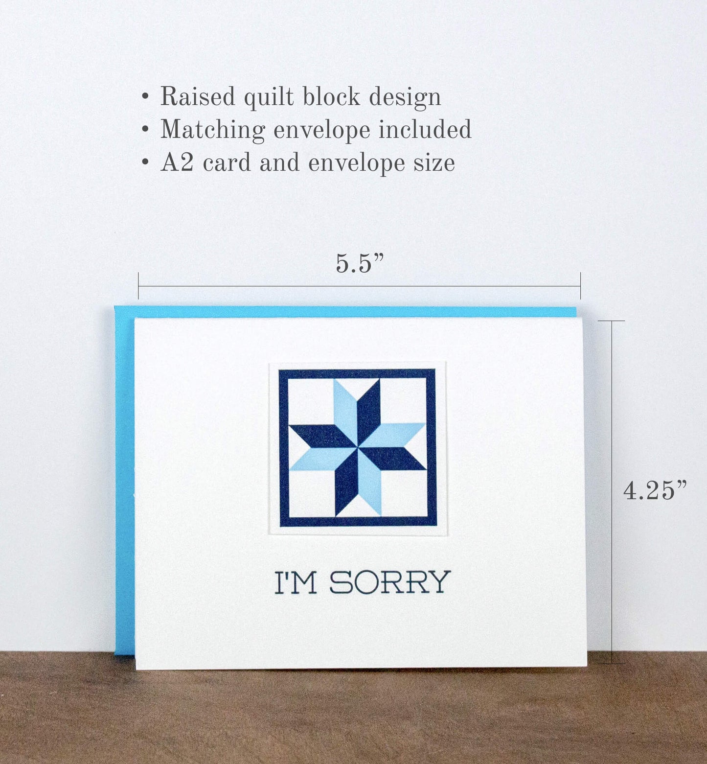 I'm Sorry Quilt Letterpress Greeting Card