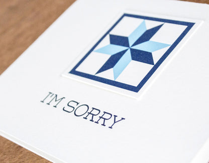 I'm Sorry Quilt Letterpress Greeting Card
