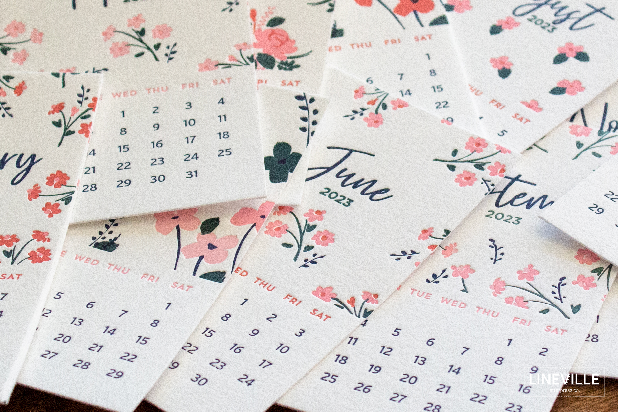 2023 Letterpress Flower Desk Calendar