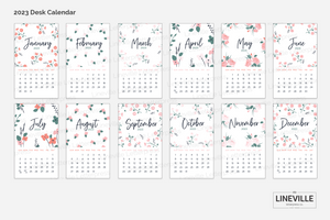 2023 Letterpress Flower Desk Calendar