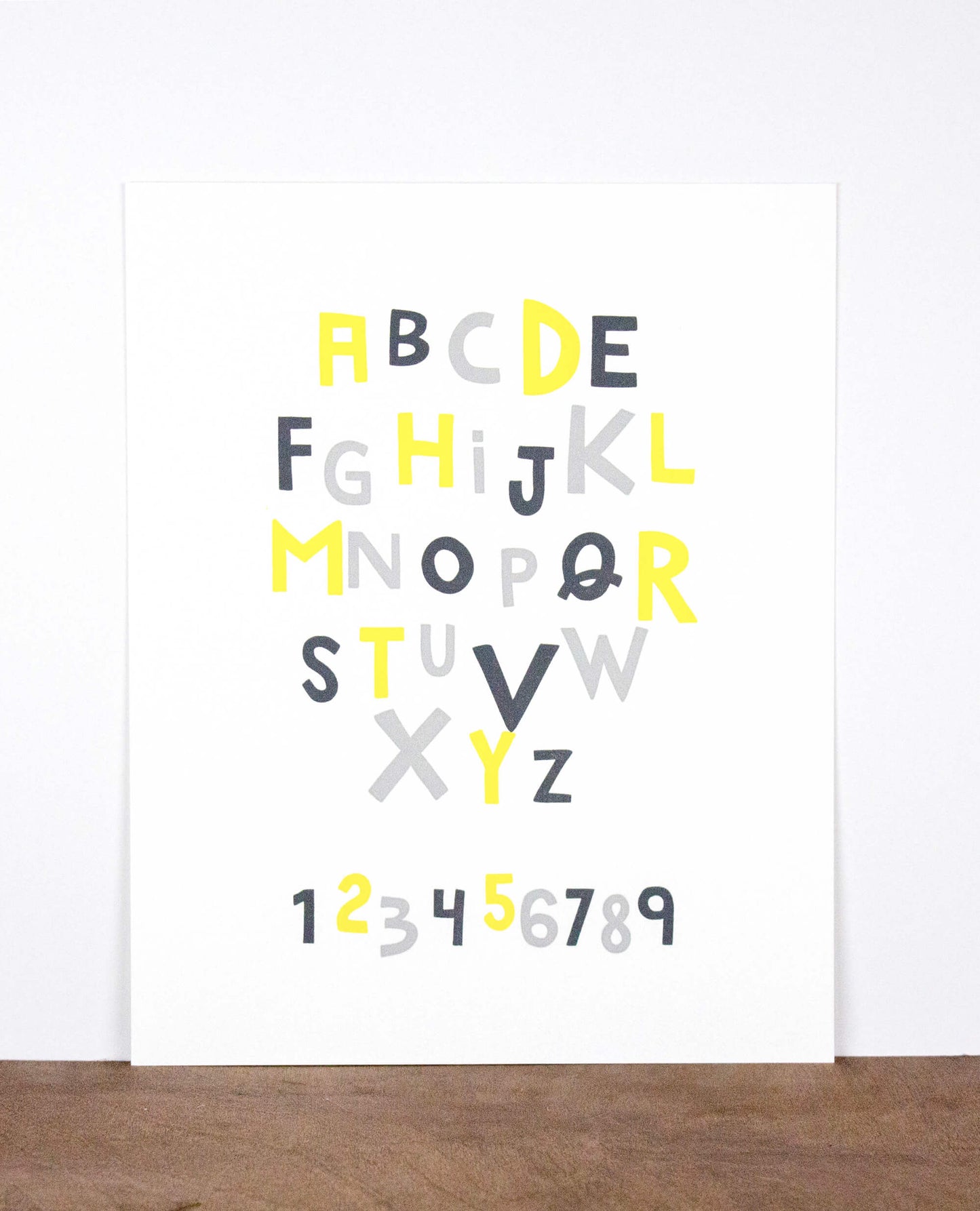 Alphabet and Numbers 8 x 10 Letterpress Print