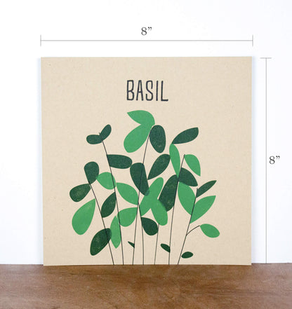 Basil 8" x 8" Letterpress Print