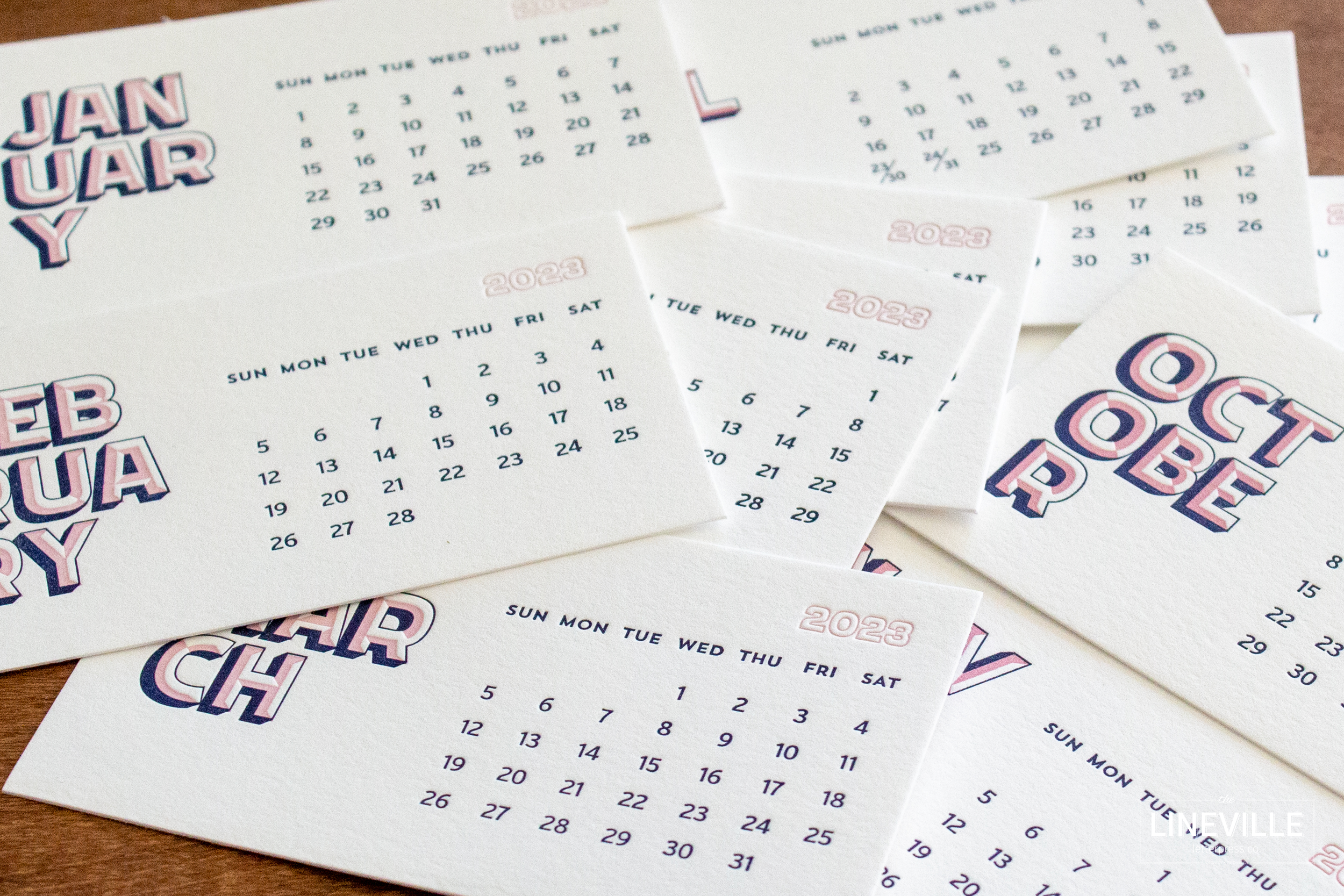 2023 Letterpress Type Desk Calendar
